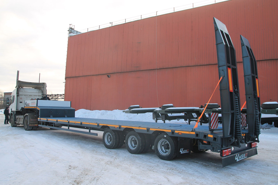 Низкорамный полуприцеп тяжеловоз 99064 по спецификации 100 02